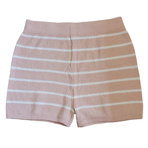 Scoop Sweater Shorts Womens Sz M Orange White Stripe Lounge Casual High Rise‎ - Picture 1 of 4